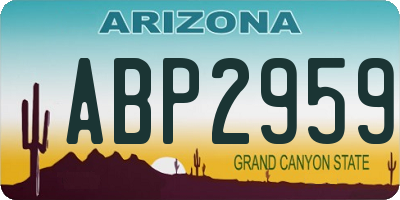 AZ license plate ABP2959