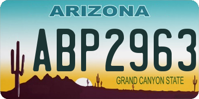 AZ license plate ABP2963