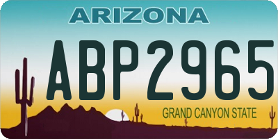 AZ license plate ABP2965