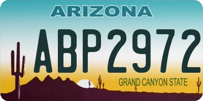 AZ license plate ABP2972