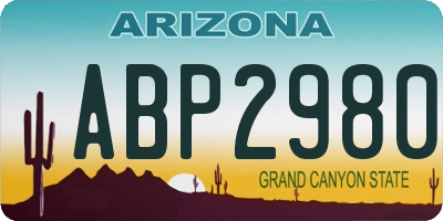 AZ license plate ABP2980
