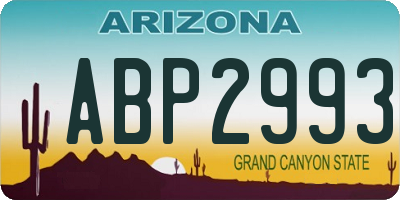 AZ license plate ABP2993