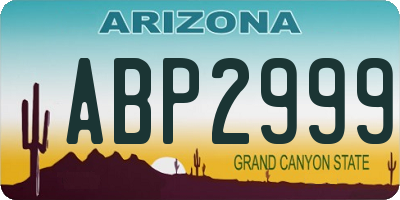 AZ license plate ABP2999