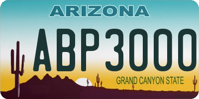 AZ license plate ABP3000