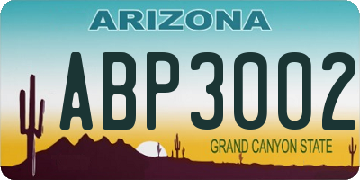 AZ license plate ABP3002