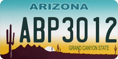 AZ license plate ABP3012