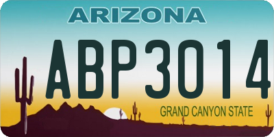 AZ license plate ABP3014