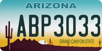 AZ license plate ABP3033