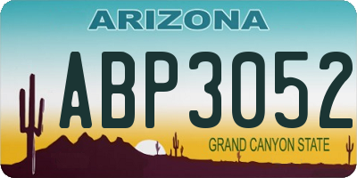 AZ license plate ABP3052