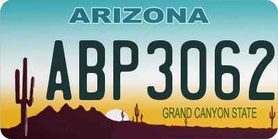 AZ license plate ABP3062