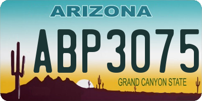 AZ license plate ABP3075