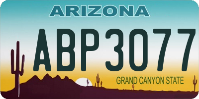 AZ license plate ABP3077