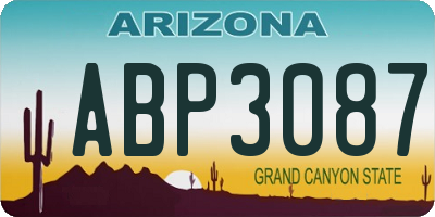 AZ license plate ABP3087