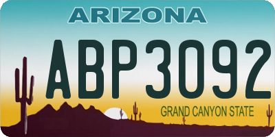 AZ license plate ABP3092