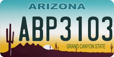 AZ license plate ABP3103