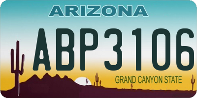 AZ license plate ABP3106