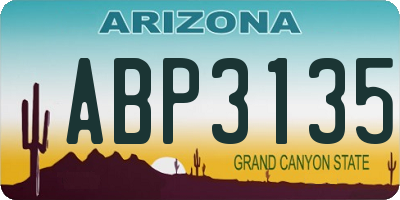 AZ license plate ABP3135