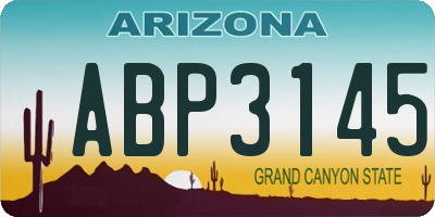 AZ license plate ABP3145