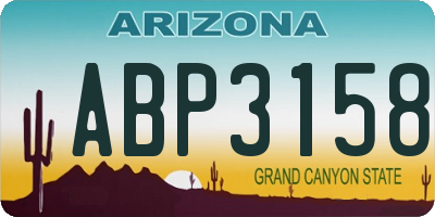 AZ license plate ABP3158