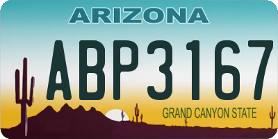 AZ license plate ABP3167