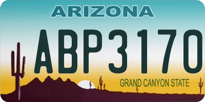 AZ license plate ABP3170