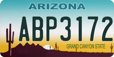 AZ license plate ABP3172