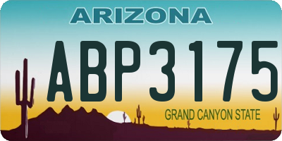 AZ license plate ABP3175