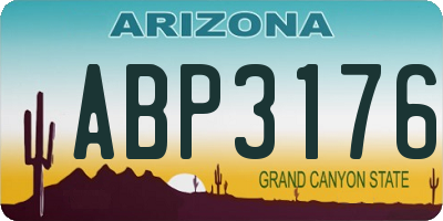 AZ license plate ABP3176