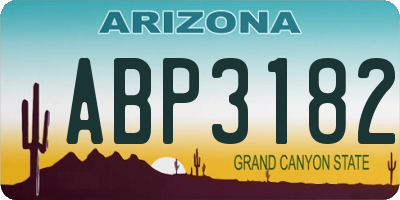 AZ license plate ABP3182