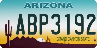 AZ license plate ABP3192