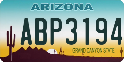 AZ license plate ABP3194