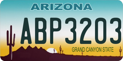AZ license plate ABP3203