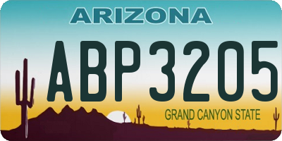 AZ license plate ABP3205