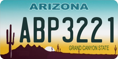 AZ license plate ABP3221