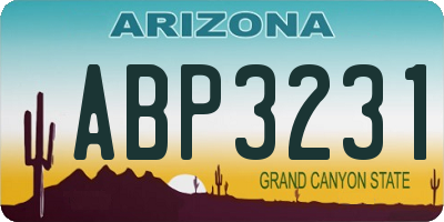 AZ license plate ABP3231