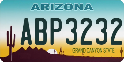 AZ license plate ABP3232