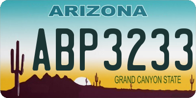 AZ license plate ABP3233