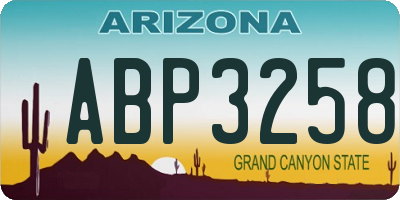 AZ license plate ABP3258