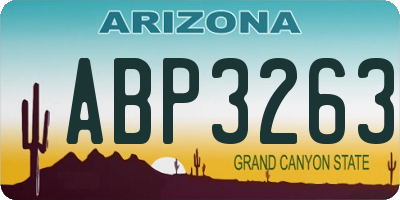 AZ license plate ABP3263