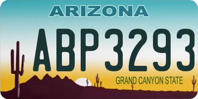 AZ license plate ABP3293