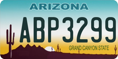 AZ license plate ABP3299
