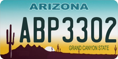 AZ license plate ABP3302