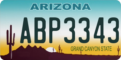 AZ license plate ABP3343