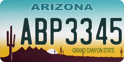 AZ license plate ABP3345