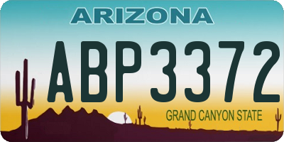 AZ license plate ABP3372