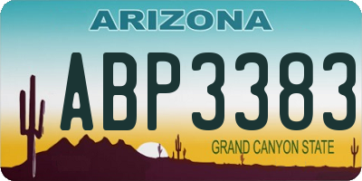 AZ license plate ABP3383