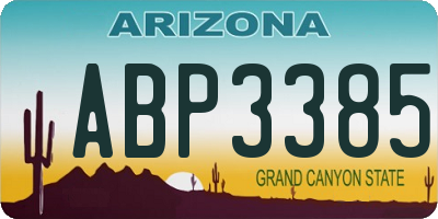 AZ license plate ABP3385