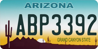 AZ license plate ABP3392
