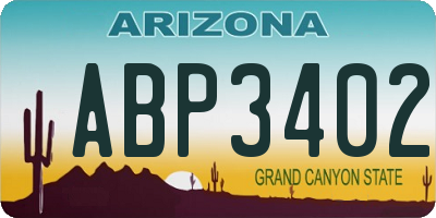AZ license plate ABP3402