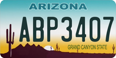 AZ license plate ABP3407